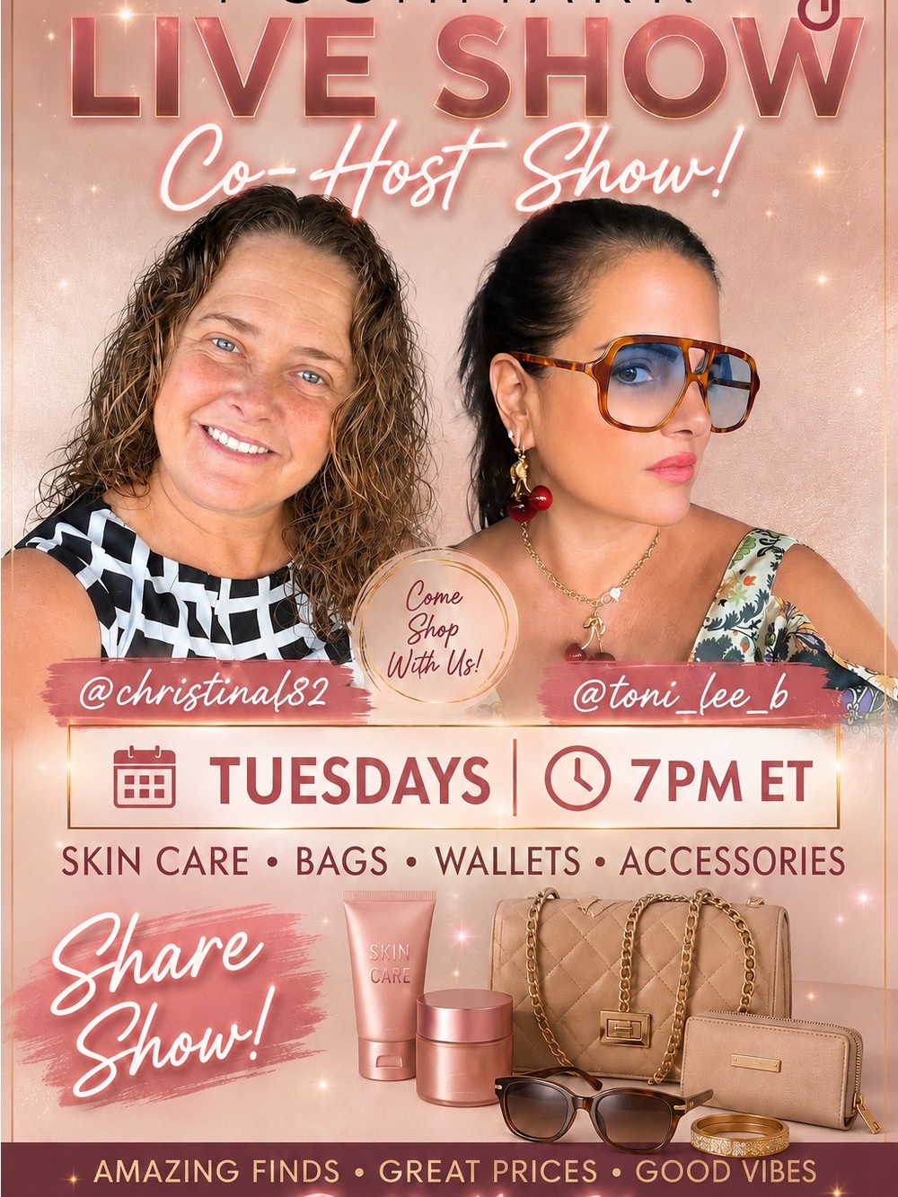Live co host share show!! Skin care, bags wallets and accessories!! - Picture 1 of 1